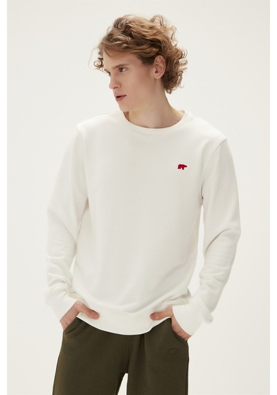 Bad Bear Round Crewneck Erkek Sweatshirt Beyaz