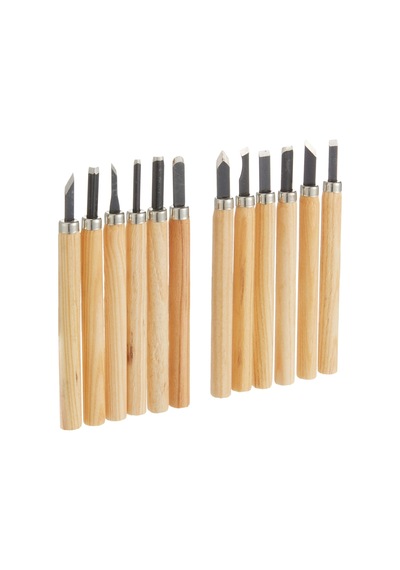 Brüder Mannesmann Oyma Bıçağı Seti, 12 Parça, M 690-12, Bej