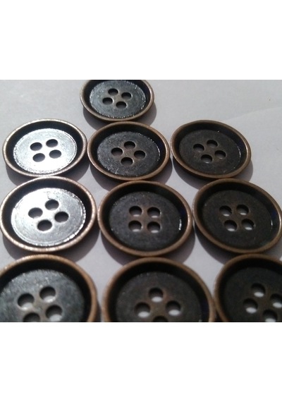 10 Adet Metal Kahverengi 1.3 Cm. Düğme