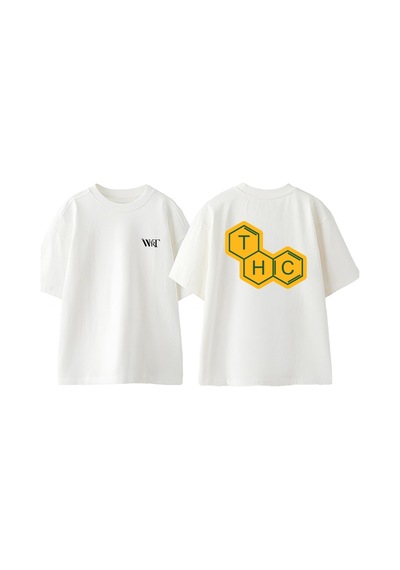 Thewert Thc Tasarım Sırt Baskılı Pamuk Beyaz Oversize T-shirt