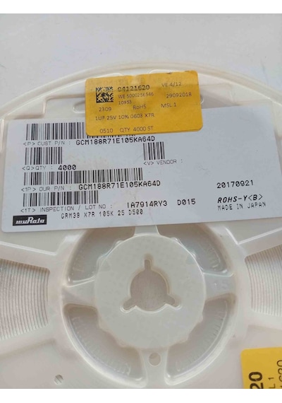 Gcm188r71e105ka64d 1mf 25v 603 Smd Seramik Kondansatör 150 Adet