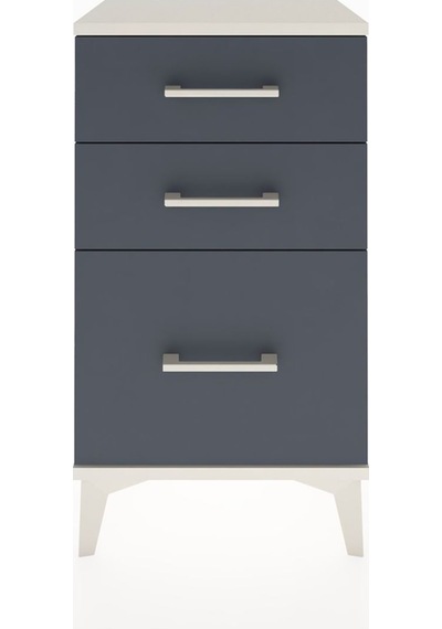 Arges Komodin 3 Çekmeceli 44x30x80 Aytaşı-antrasit Aytaşı