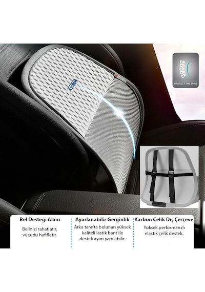 Ally Airmesh Pro Ergonomik Bel Destek Minderi Araba Ve Ofis İçin Sırt Destek Yastığı