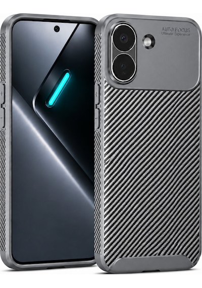 Xiaomi Poco X8 Pro Max Kılıf Karbon Silikon Case Gri
