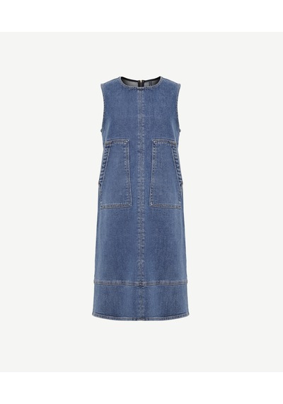 Yargıcı Cepli Kısa Denim Elbise 25ykel7004x 515 Mavi
