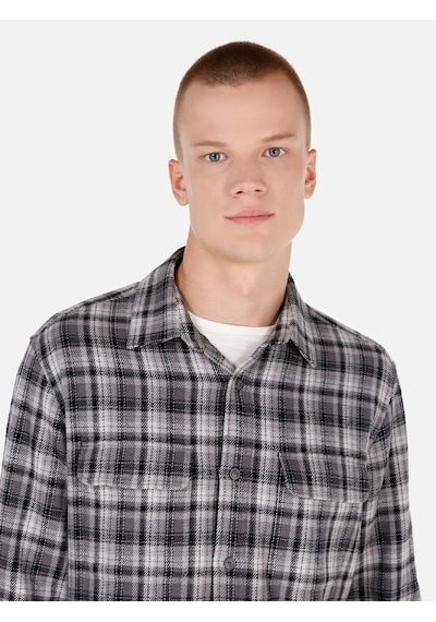 Colin's Colins Gri Erkek Gömlek U.kol Cl1070141 Q1.v1 Lgr Açık Gri