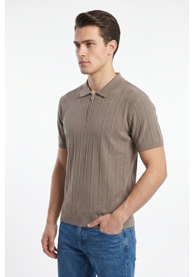 Baglan Erkek Spor Polo Yaka Triko Tişört Bgl-st05373 Vizon