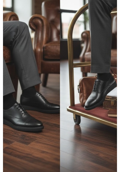 Enoch Erkek Siyah Hakiki Deri Klasik Ayakkabı Brogue İşlemeli Cap Toe Burunlu Ve Hafif Comfort Tabanlı Bağcıklı Model Siyah Enoch Erkek Siyah Hakiki Deri Klasik Ayakkabı Brogue İşlemeli Cap Toe Burunlu Ve Hafif Comfort Tabanlı Bağcıklı Model Siyah