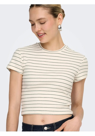 Only Onlanıts S/s O-neck Kadın Crop T-shirt 15368322 Yeşil