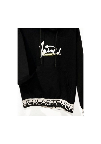 Ekkokids Çocuk Kapüşonlu Kind Yazılı Sweatshirt-14820 Siyah