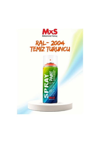 Mxs Ral 2004 Temiz Turuncu Akrilik Sprey Boya 400 Ml Siyah