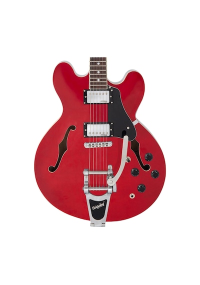 Vintage Vsa500b Reissued Semi Hollow Elektro Gitar - Cherry Red W/bigsby