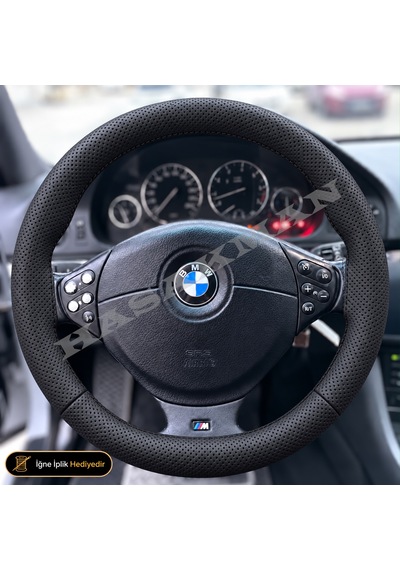 Bmw Z4 E85-e86 Dikme Direksiyon Kılıfı Premium Komple Delikli Deri Siyah Dikiş 3 Kollu-yuvarlak-dairesel Tuş 2002-2008