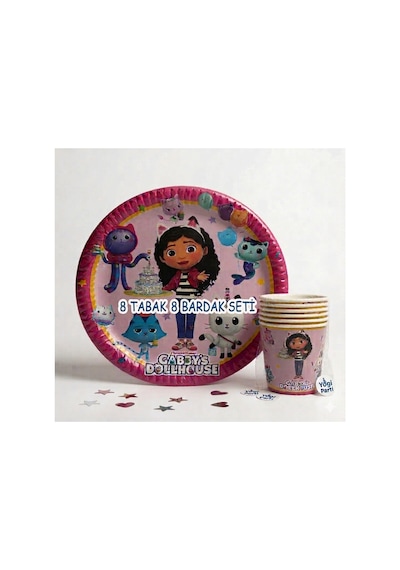 Gabby S Dollhouse Tabak Bardak 8 Kişilik Set Pembe Tüm Yaşlar