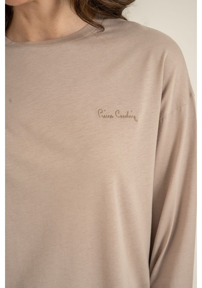 Pierre Cardin Kadın Kahverengi Uzun Kol Pijama Takım Pc9304-s-v3 Pc9304-s-v3