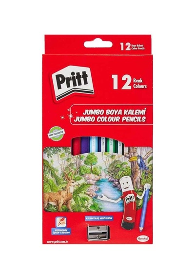 Pritt Kuruboya Kalemi 12 Renk Jumbo Üçgen Karışık