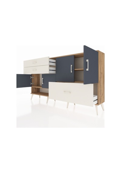 Arges Konsol 3 Raflı 3 Çekmeceli 4 Kapaklı 176x30x99 Çam-antrasit Çam-antrasit/aytaşı Arges Konsol 3 Raflı 3 Çekmeceli 4 Kapaklı 176x30x99 Çam-antrasit Çam-antrasit/aytaşı