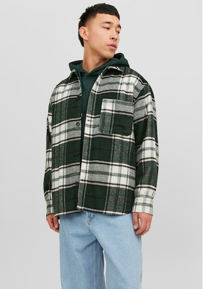 Jack & Jones Ekose Desenli Uzun Kollu Gömlek - Zac 12239303 Magical Forest Koyu Siyah