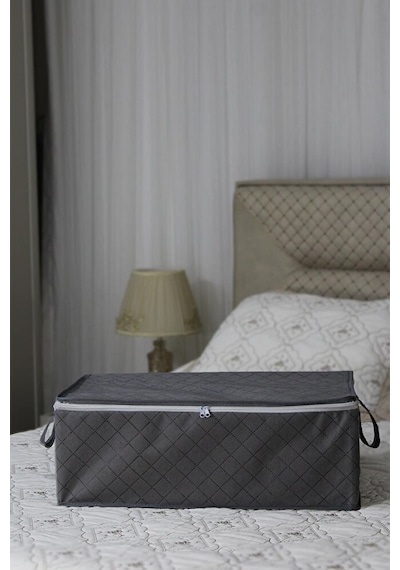 Adarya Home 6 Adet Kapitone Desenli Bazaaltı Hurç 60x40x22 Gri