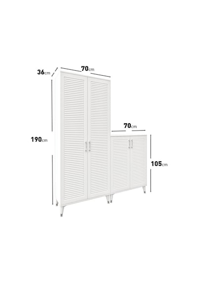 Panjurlu Metal Kulp Ask4190 Ayakkabılık Portmanto Vestiyer Beyaz Gümüş Beyaz - Gümüş Panjurlu Metal Kulp Ask4190 Ayakkabılık Portmanto Vestiyer Beyaz Gümüş Beyaz - Gümüş