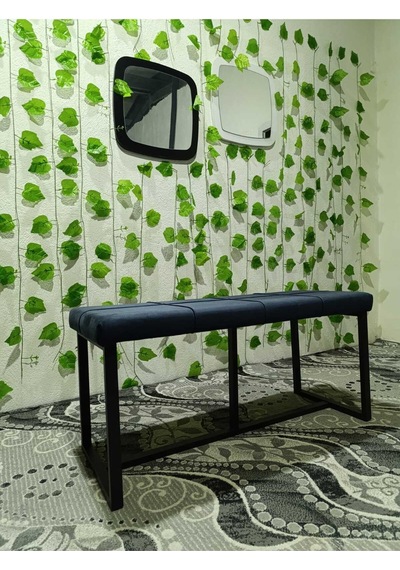 Özcan Metal Siyah Metal Ayaklı Bench Puf Bank Antre Mutfak Salon Yatak Odası Puf Bank 105 40 Lacivert