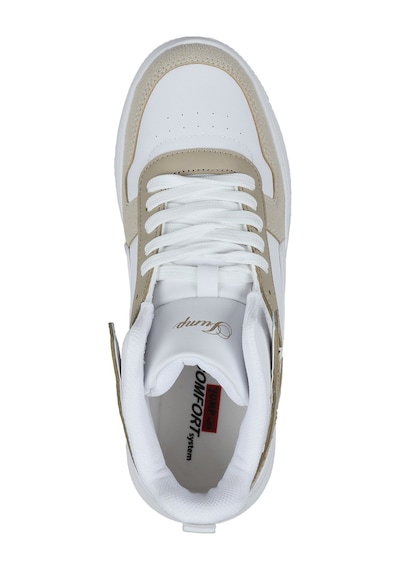 Jump 29100 Yüksek Bilekli Bej - Beyaz Kadın Sneaker Günlük Spor Ayakkabı Bej - Beyaz