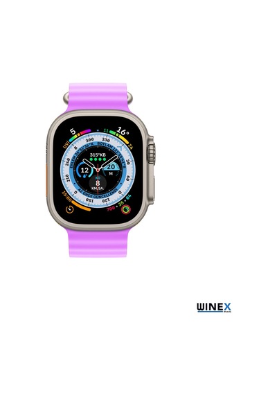Winex 42-49mm Yeninesil Apple Uyumlu Watch Akıllı Saat Kordonu Silikon Mor
