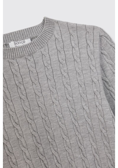 Panço Erkek Çocuk Triko Gri Kazak 2621bk18001