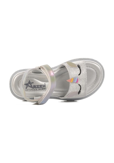 Ayakmod Gümüş Cırtlı Ortopedik Kız Çocuk Sandalet 25t105 P Gümüş