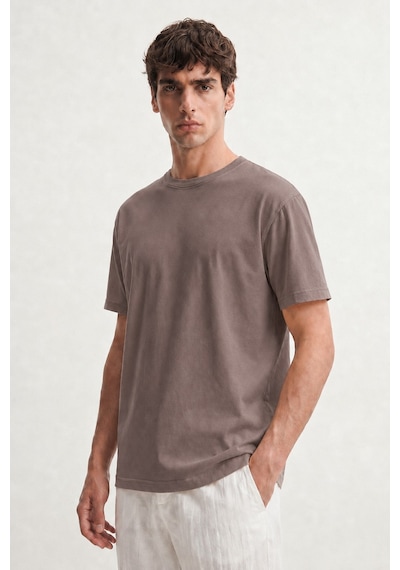 Antioch Pamuklu Erkek T-shirt Vizon