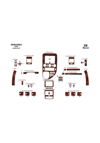 Mercedes Vito Caravan Torpido Kaplama 1999-2004 39 Parça Maun