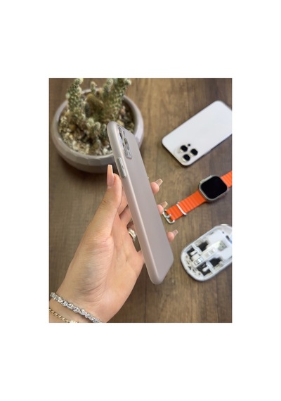 İphone 12 Pro Max Uyumlu Süper İnce Mat Ultra Thin Silikon Kılıf Gri