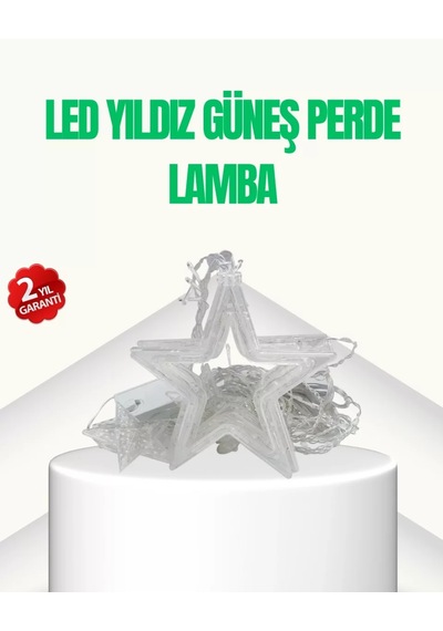 Yıldız Figürlü Perde Peri Led 3x3 Metre Dekoratif Işık Çok Renkli