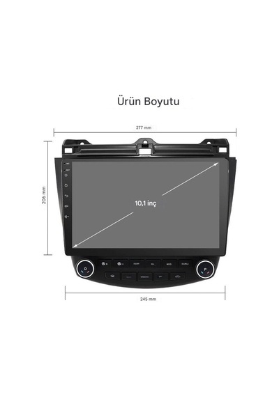 Otolas Honda Accord Wifi Gps Carplay 10 Inç 6+128gb Kamera Multimedya Navigasyon Sistemi - 2004-2007 Model 10"