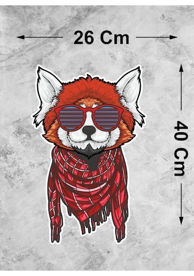 Gözlüklü Kedi Sticker - Araba Oto Motosiklet Karavan Cam Araç Sticker - 00296 40x26 Cm