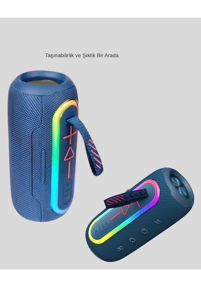 Mey İthalat Mavi Taşınabilir Bluetooth Hoparlör Kompakt Tasarım Ve Güçlü Ses