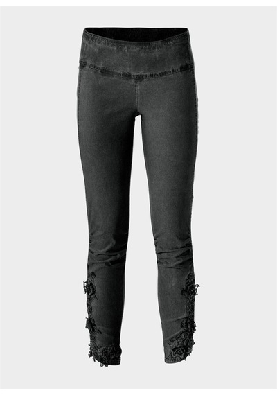 BULALGİY Kadın Antrasit Skinny Dantel Pantolon - BGA653036