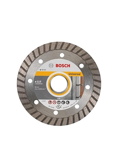 Professional Accessories Standard Seri Genel Yapı Malzemeleri İçin Turbo Segmanlı Elmas Kesme Diski 115 Mm, Gri