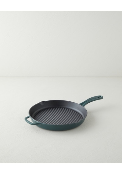English Home Hecha Demir Döküm Yuvarlak Grill Tava 28x4 Cm Mat Yeşil Mat Yeşil