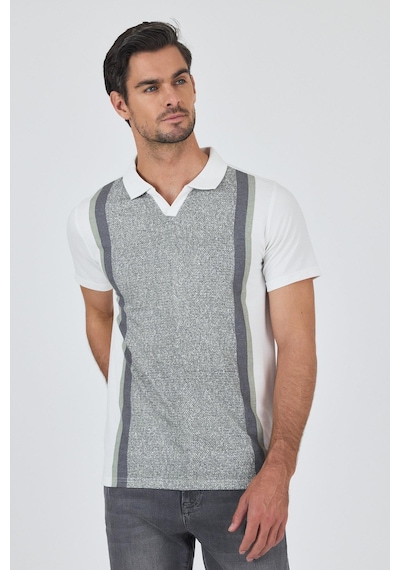 Kısa Kol Baskılı Suprem İtalyan Yaka Cepsiz Slim Fit Tişört 1011250123 Koyu Haki