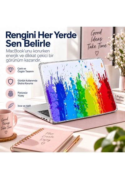 Macbook Pro Kılıf 13inç M1-m2 Laptop Koruyucu Kaplama Sticker A2338 İle Uyumlu Paint01nl Belirtilmemiş
