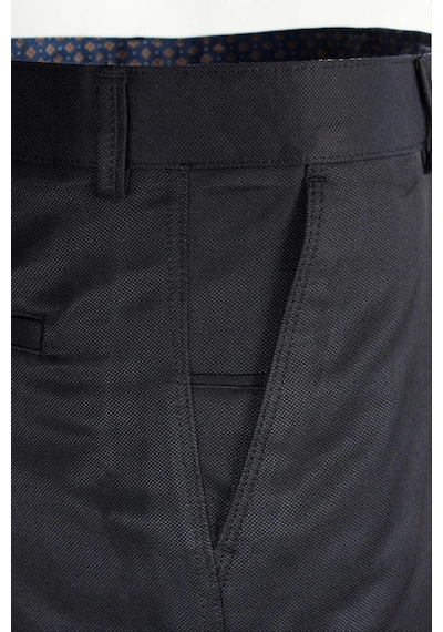 Classics Men Caserta Regular Fit Erkek Armürlü Keten Pantolon - 7635 Siyah