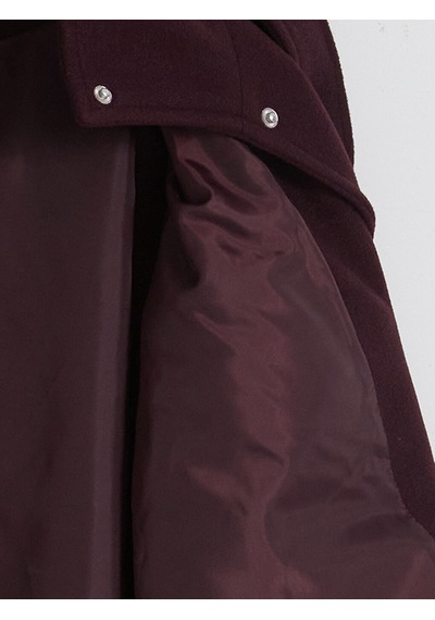 Lcw Vision Bordo Dik Yaka Oversize Kadın Kaşe Ceket Diğer