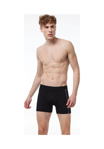 Malabadi 017 Erkek Biyeli Modal Boxer-Siyah