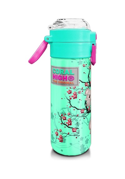 Coral High Kids Su Yeşili Koala Desenli Pipetli Ve Direkt İçim Çelik Termos 500 Ml 31927 Su Yeşili
