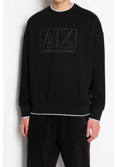 Armani Exchange Erkek Bisiklet Yaka Sweatshirt-siyah Siyah