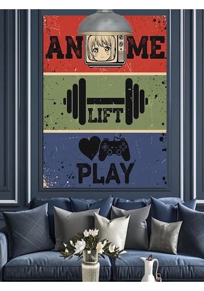 Spor Motivasyonel Poster Metin Dekoratif Kanvas - Mdf Ahşap Tablo