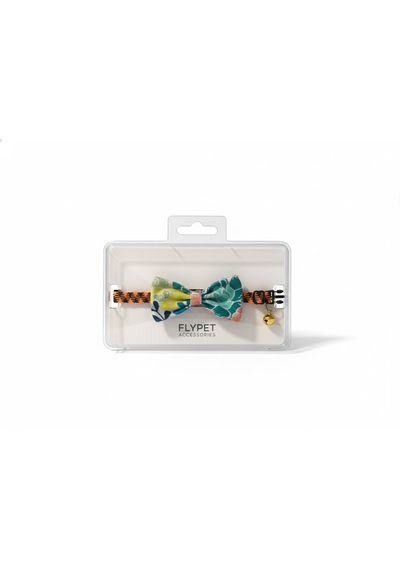 Flypet Renkli Çiçek Desen Papyon Kedi Tasma & Yavru Köpek Tasma 13cm-24cm Ayarlanabilir Tasma