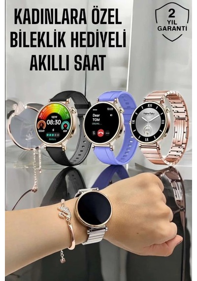 Akıllı Saat Kadınlara Özel Arama Cevaplayan Bluetooth Bağlantılı