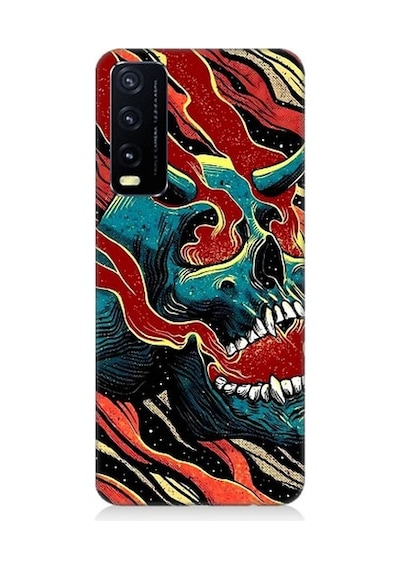 Vivo Y20s Uyumlu Devil Skull Şeytan Kafatası Desenli Silikon Kılıf